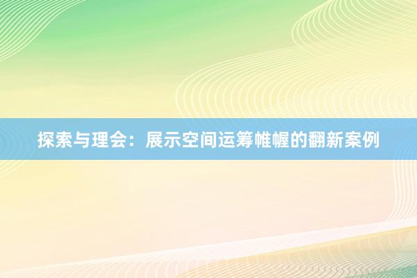 探索与理会：展示空间运筹帷幄的翻新案例